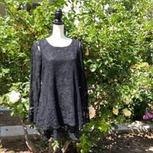 Black Lace A-line Dress